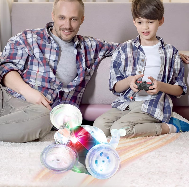 Mindscope Turbo Twisters Remote Control Stunt Car with LED Lights - Red - Image 2
